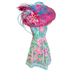 LILLY PULITZER WOMEN’S  NWT LINNET STRETCH DRESS WITH POCKETS  PINK WHITE SZ 0